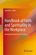 Cover: Handbook of Faith and Spirituality in the Workplace - Springer