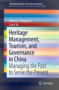 Cover: Heritage Management, Tourism, and Governance in China - Springer