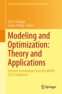 Enlarge image Cover: Modeling and Optimization: Theory and Applications - Springer