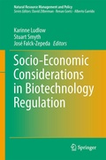 Cover: Socio-Economic Considerations in Biotechnology Regulation - Springer