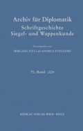 Cover: Archiv f&uuml;r Diplomatik, Schriftgeschichte, Siegel- und Wappenkunde - B&ouml;hlau