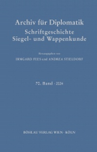 Abbildung von: Archiv für Diplomatik, Schriftgeschichte, Siegel- und Wappenkunde - Böhlau