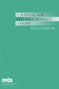 Cover: A Manual for the Performance Library - Scarecrow Press