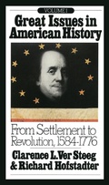 Cover: Great Issues in American History, Vol. I - Vintage