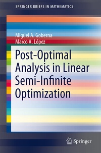 Enlarge image Cover: Post-Optimal Analysis in Linear Semi-Infinite Optimization - Springer