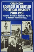 Cover: Sources in British Political History 1900-1951 - Palgrave Macmillan
