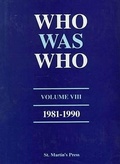 Cover: Who Was Who, Volume VIII, 1981-1990 - Palgrave Macmillan