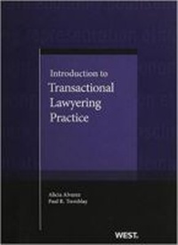 Enlarge image Cover: Introduction to Transactional Lawyering Practice - West Academic Press