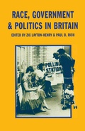 Cover: Race, Government and Politics in Britain - Palgrave Macmillan