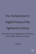 Cover: Pre-Romanticism in English Poetry of the Eighteenth Century - Red Globe Press