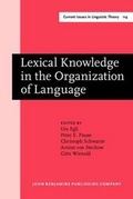 Cover: Lexical Knowledge in the Organization of Language - Benjamins (John) North America Inc.,US