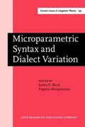 Cover: Microparametric Syntax and Dialect Variation - Benjamins (John) North America Inc.,US