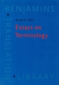 Cover: Essays on Terminology - John Benjamins Publishing Co
