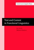 Cover: Text and Context in Functional Linguistics - Benjamins (John) North America Inc.,US
