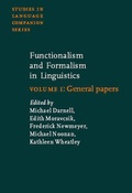 Cover: Functionalism and Formalism in Linguistics - Benjamins (John) North America Inc.,US