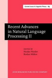 Enlarge image Cover: Recent Advances in Natural Language Processing - Benjamins (John) North America Inc.,US
