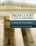 Cover: High Court Case Summaries on Criminal Procedure, Keyed to Kamisar - West Academic Press