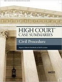 Enlarge image Cover: High Court Case Summaries on Civil Procedure, Keyed to Subrin - West Academic Press