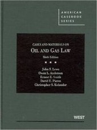 Bild: Cases and Materials on Oil and Gas Law - West Academic Press