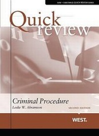 Enlarge image Cover: Quick Review of Criminal Procedure - West Academic Press