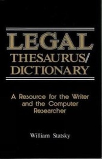 Enlarge image Cover: Legal Thesaurus/Legal Dictionary - Delmar Cengage Learning