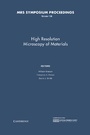 Cover: High Resolution Microscopy of Materials: Volume 139 - Materials Research Society