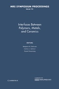 Cover: Interfaces between Polymers, Metals, and Ceramics: Volume 153 - Materials Research Society