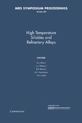 Cover: High-Temperature Silicides and Refractory Alloys: Volume 322 - Materials Research Society