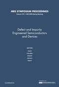 Cover: Defect and Impurity Engineered Semiconductors and Devices: Volume 378 - Materials Research Society