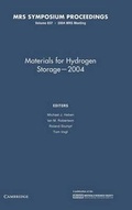 Cover: Materials for Hydrogen Storage 2004: Volume 837 - Materials Research Society