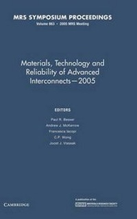Enlarge image Cover: Materials, Technology and Reliability for Advanced Interconnects 2005: Volume 863 - Materials Research Society