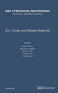 Cover: Zinc Oxide and Related Materials: Volume 957 - Materials Research Society
