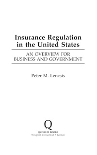 Abbildung von: Insurance Regulation in the United States - Praeger Publishers Inc