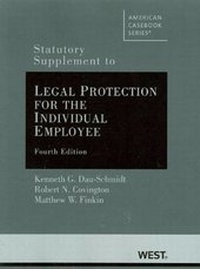 Enlarge image Cover: Statutory Supplement to Legal Protection for the Individual Employee - West Academic Press