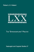 Cover: The Syrohexaplaric Psalter - Scholars Press