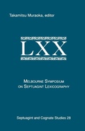 Cover: Melbourne Symposium on Septuagint Lexicography - Scholars Press