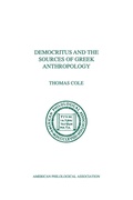 Cover: Democritus and the Sources of Greek Anthropology - Scholars Press