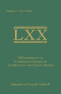 Cover: VII Congress of the International Organization for Septuagint and Cognate Studies, Leuven, 1989 - Scholars Press