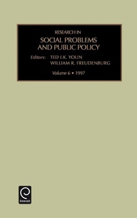 Enlarge image Cover: Research in Social Problems and Public Policy - JAI Press Inc.