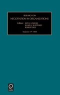 Cover: Research on Negotiation in Organizations - JAI Press Inc.