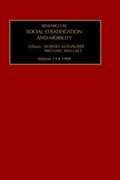 Cover: Research in Social Stratification and Mobility: v. 13 - JAI Press Inc.