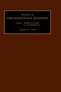 Cover: Research in Organizational Behaviour: v. 16 - JAI Press Inc.