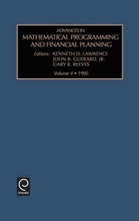 Enlarge image Cover: Advances in Mathematical Programming and financial planning - JAI Press Inc.