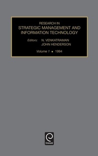 Enlarge image Cover: Research in Strategic Management and Information Technology - JAI Press Inc.