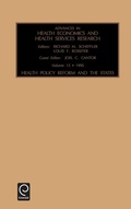 Cover: Health Policy Reform and the States - JAI Press Inc.