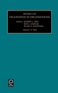 Enlarge image Cover: Research on Negotiation in Organizations - JAI Press Inc.