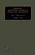 Cover: Advances in quantitative analysis of finance and accounting - JAI Press Inc.