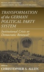 Cover: Transformation of the German Political Party System - Berghahn Books, Incorporated