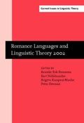 Cover: Romance Languages and Linguistic Theory 2002 - John Benjamins Publishing Co