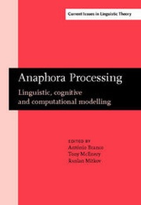 Enlarge image Cover: Anaphora Processing - John Benjamins Publishing Co